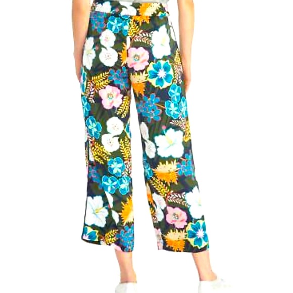 Tropical Print cropped pants silky and easy perfect for spring summer - Picture 8 of 11